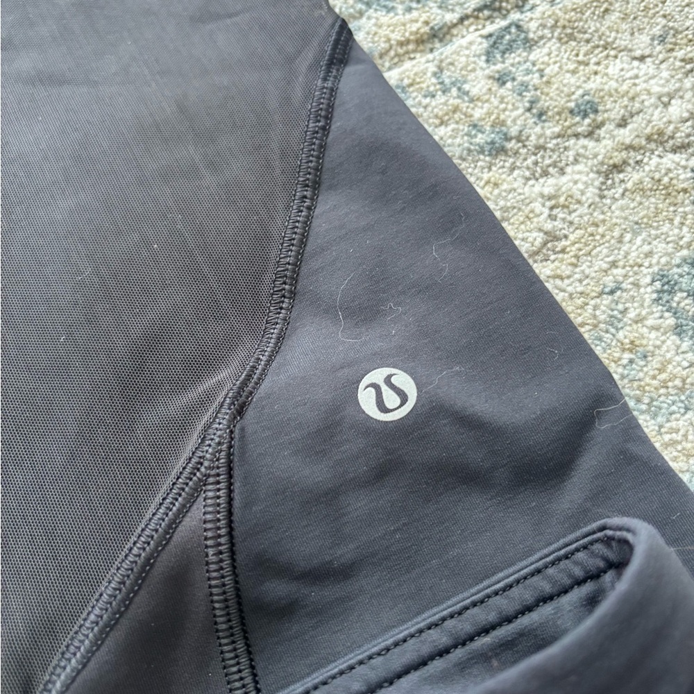 Lululemon Black Cropped with Mesh Athletic Leggings - Picture 2 of 7